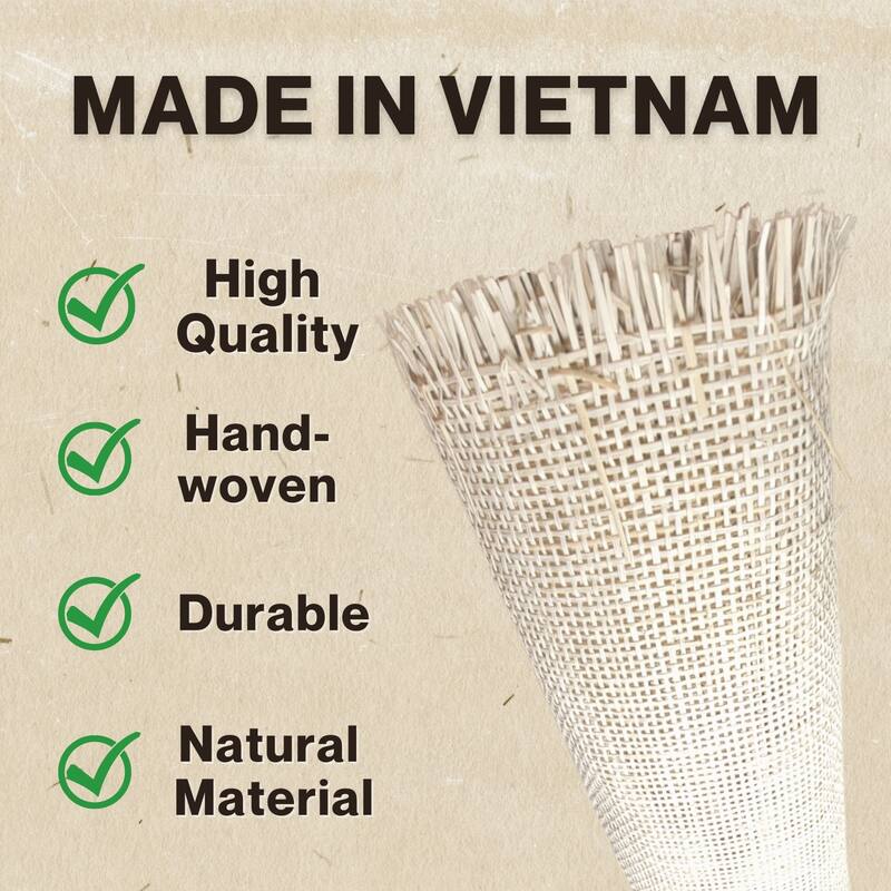 36" Wide SemiBleached Rattan Square Cane bing Radio Mesh Caning Material Open Weave Wicker